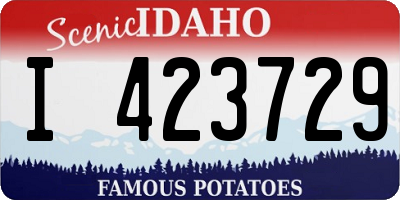ID license plate I423729