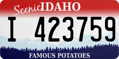 ID license plate I423759