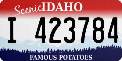 ID license plate I423784