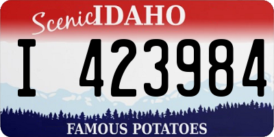 ID license plate I423984