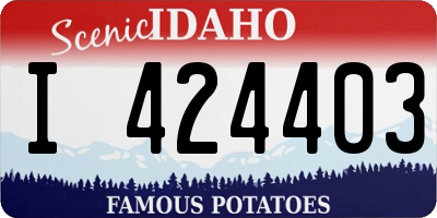 ID license plate I424403