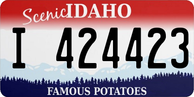 ID license plate I424423
