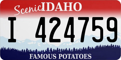 ID license plate I424759