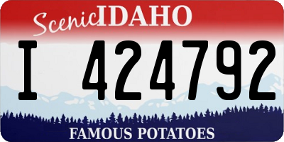 ID license plate I424792