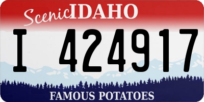 ID license plate I424917