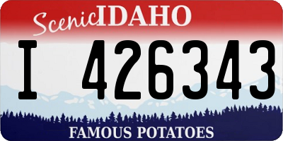 ID license plate I426343