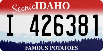 ID license plate I426381
