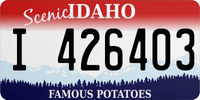 ID license plate I426403