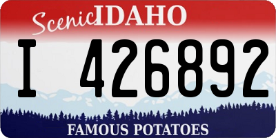 ID license plate I426892
