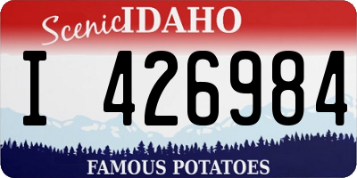 ID license plate I426984