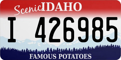 ID license plate I426985