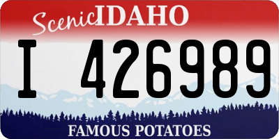 ID license plate I426989
