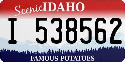 ID license plate I538562