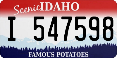 ID license plate I547598