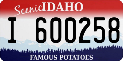 ID license plate I600258