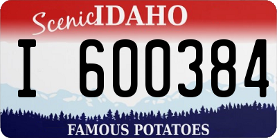 ID license plate I600384