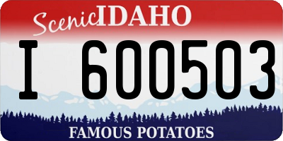 ID license plate I600503