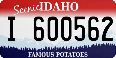 ID license plate I600562