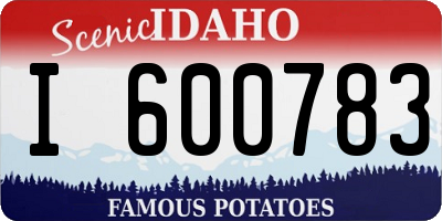 ID license plate I600783