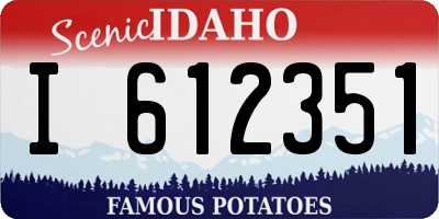 ID license plate I612351