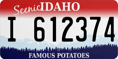 ID license plate I612374
