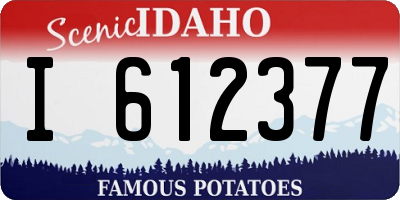 ID license plate I612377