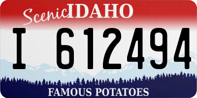 ID license plate I612494