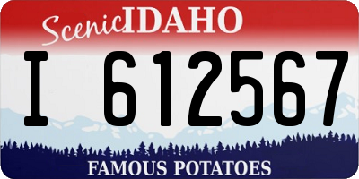 ID license plate I612567