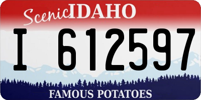 ID license plate I612597