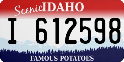 ID license plate I612598