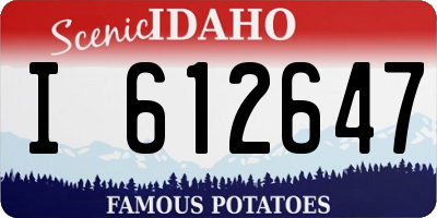 ID license plate I612647