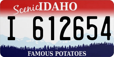 ID license plate I612654