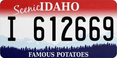 ID license plate I612669