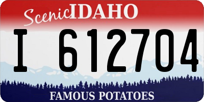 ID license plate I612704
