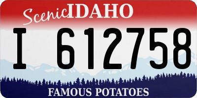 ID license plate I612758