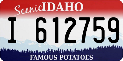 ID license plate I612759