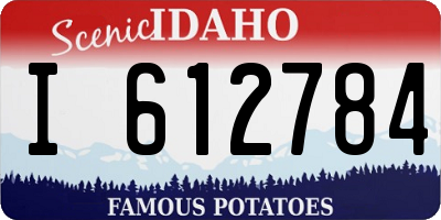 ID license plate I612784