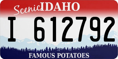 ID license plate I612792