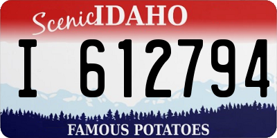 ID license plate I612794