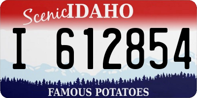 ID license plate I612854