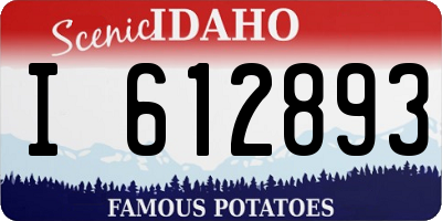 ID license plate I612893
