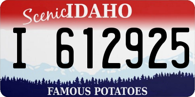 ID license plate I612925