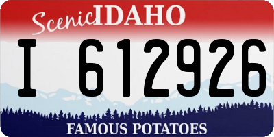 ID license plate I612926