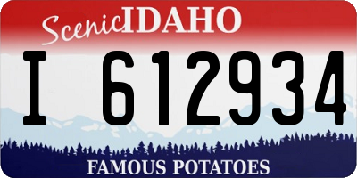 ID license plate I612934