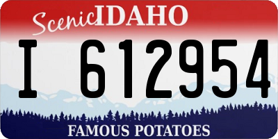 ID license plate I612954