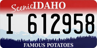 ID license plate I612958