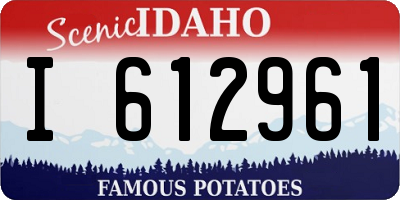 ID license plate I612961