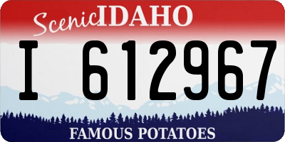 ID license plate I612967