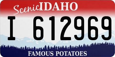 ID license plate I612969