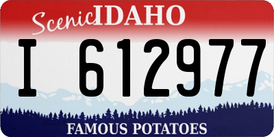 ID license plate I612977